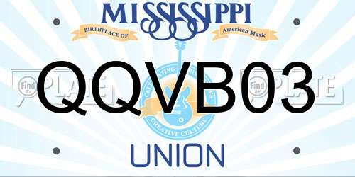 QQVB03 Mississippi License Plate