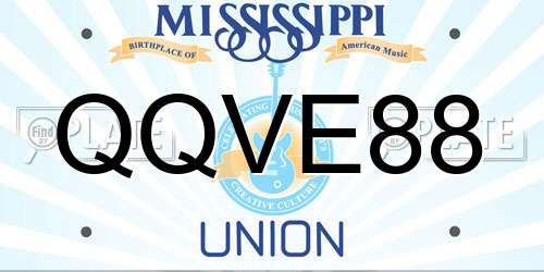 QQVE88 Mississippi License Plate
