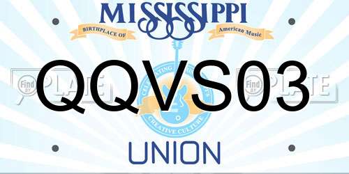 QQVS03 Mississippi License Plate