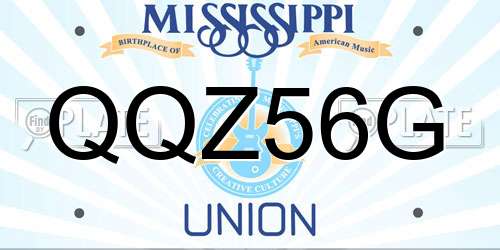 QQZ56G Mississippi License Plate