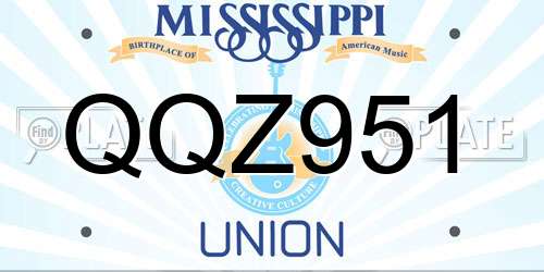 QQZ951 Mississippi License Plate