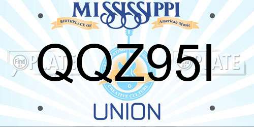 QQZ95I Mississippi License Plate