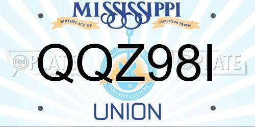 QQZ98I Mississippi License Plate