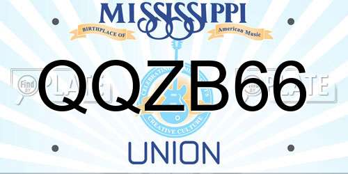 QQZB66 Mississippi License Plate