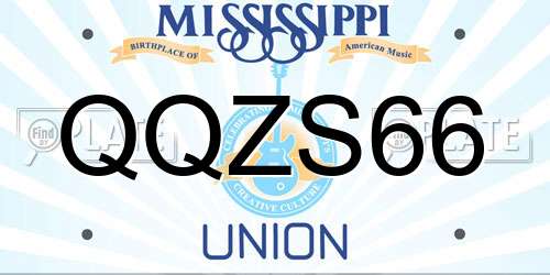 QQZS66 Mississippi License Plate