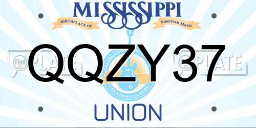 QQZY37 Mississippi License Plate