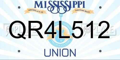 QR4L512 Mississippi License Plate