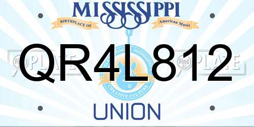 QR4L812 Mississippi License Plate