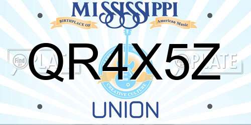 QR4X5Z Mississippi License Plate