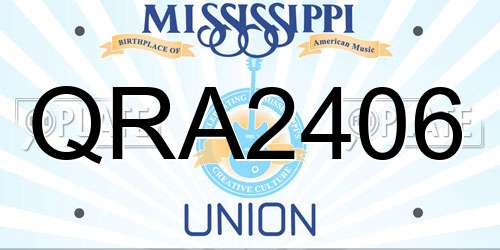 QRA2406 Mississippi License Plate