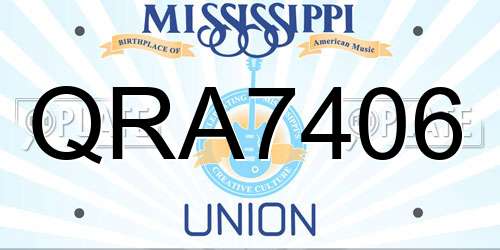 QRA7406 Mississippi License Plate