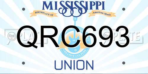 QRC693 Mississippi License Plate