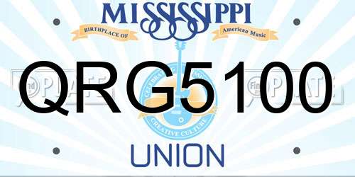 QRG5100 Mississippi License Plate