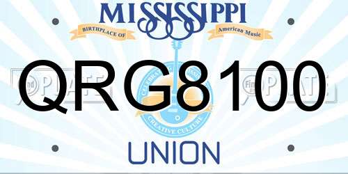 QRG8100 Mississippi License Plate