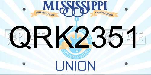 QRK2351 Mississippi License Plate