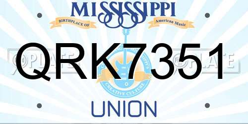 QRK7351 Mississippi License Plate
