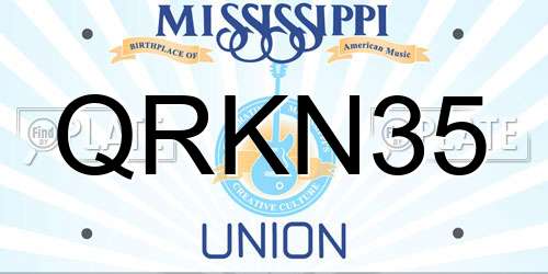 QRKN35 Mississippi License Plate