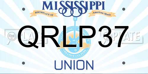 QRLP37 Mississippi License Plate