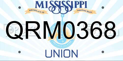 QRM0368 Mississippi License Plate