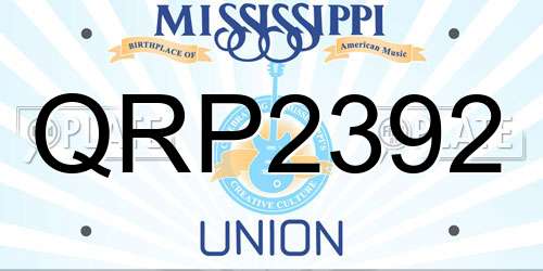 QRP2392 Mississippi License Plate