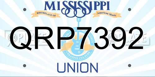 QRP7392 Mississippi License Plate
