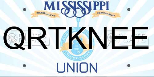 QRTKNEE Mississippi License Plate