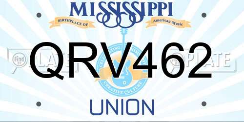 QRV462 Mississippi License Plate