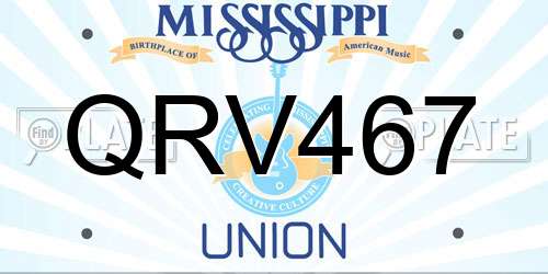 QRV467 Mississippi License Plate