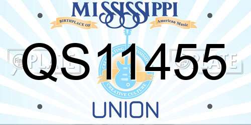 QS11455 Mississippi License Plate