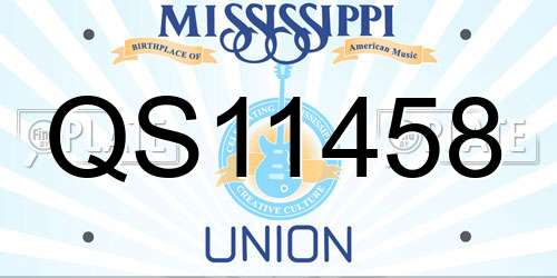 QS11458 Mississippi License Plate