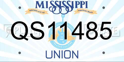 QS11485 Mississippi License Plate