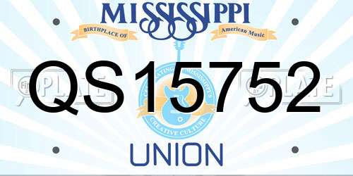 QS15752 Mississippi License Plate