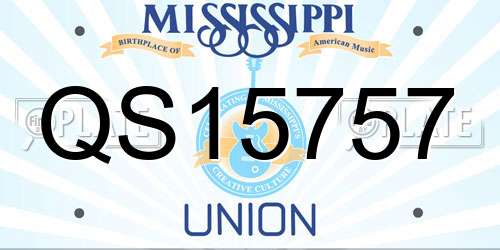 QS15757 Mississippi License Plate