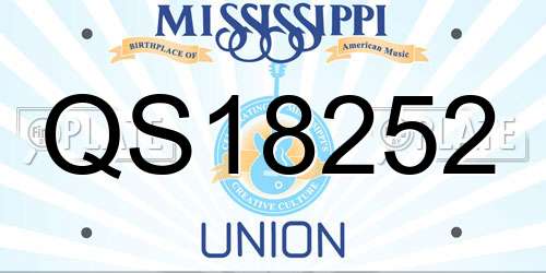 QS18252 Mississippi License Plate