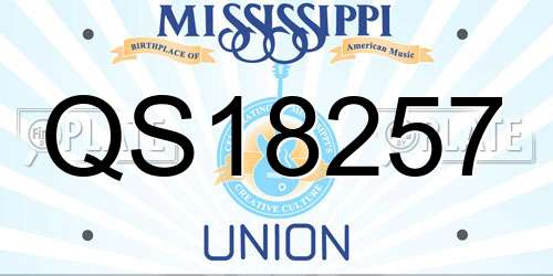 QS18257 Mississippi License Plate