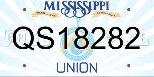 QS18282 Mississippi License Plate