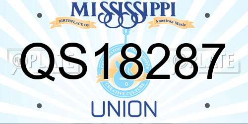 QS18287 Mississippi License Plate