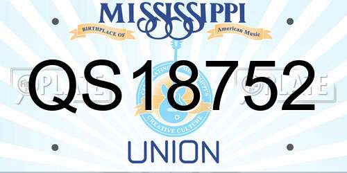 QS18752 Mississippi License Plate