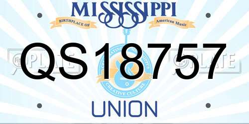 QS18757 Mississippi License Plate