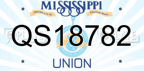 QS18782 Mississippi License Plate
