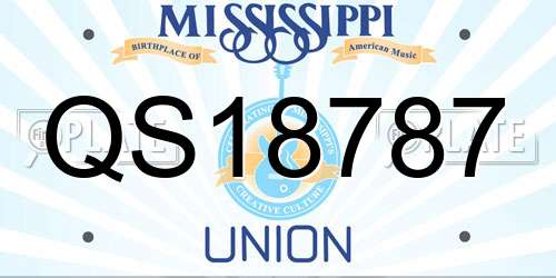 QS18787 Mississippi License Plate