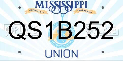QS1B252 Mississippi License Plate