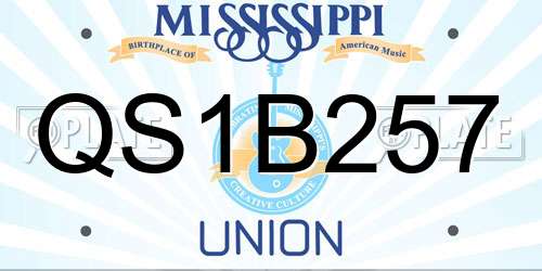 QS1B257 Mississippi License Plate