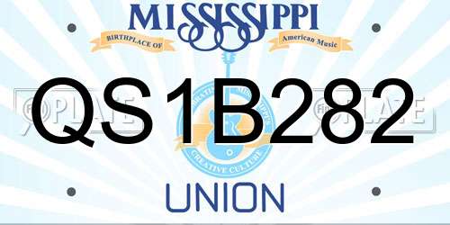 QS1B282 Mississippi License Plate