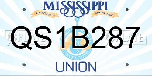 QS1B287 Mississippi License Plate