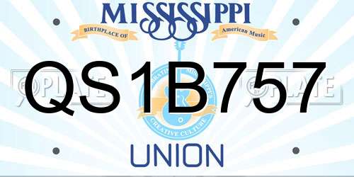 QS1B757 Mississippi License Plate