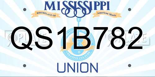 QS1B782 Mississippi License Plate