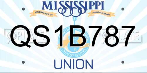 QS1B787 Mississippi License Plate