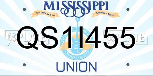 QS1I455 Mississippi License Plate