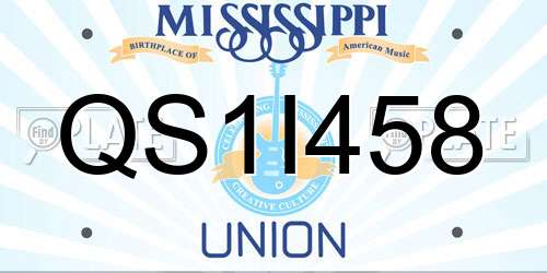 QS1I458 Mississippi License Plate